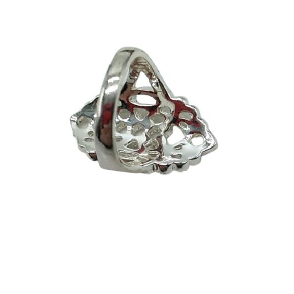 Vintage Silver-tone Rhinestone Filigree Ring Size 7.25 - Picture 12 of 15